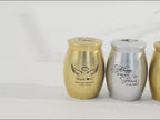 Personalized Mini Cremation Urn: Engraved Stainless Steel Ashes Keepsake
