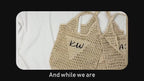 Personalized Raffia Beach Tote Bag, Hand-Woven Straw Bag, Embroidered Initials, Bridesmaid Gift