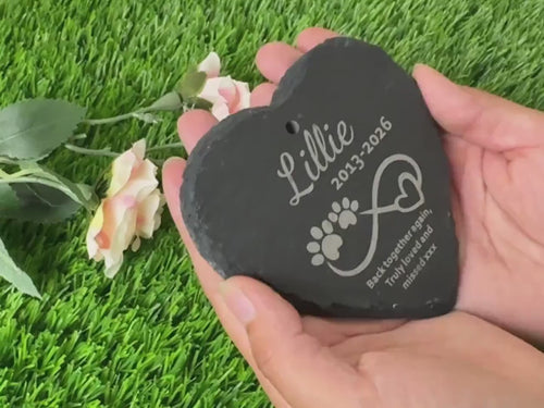 Engraved Pet Memorial Stone: Personalized Dog Cat Garden Marker