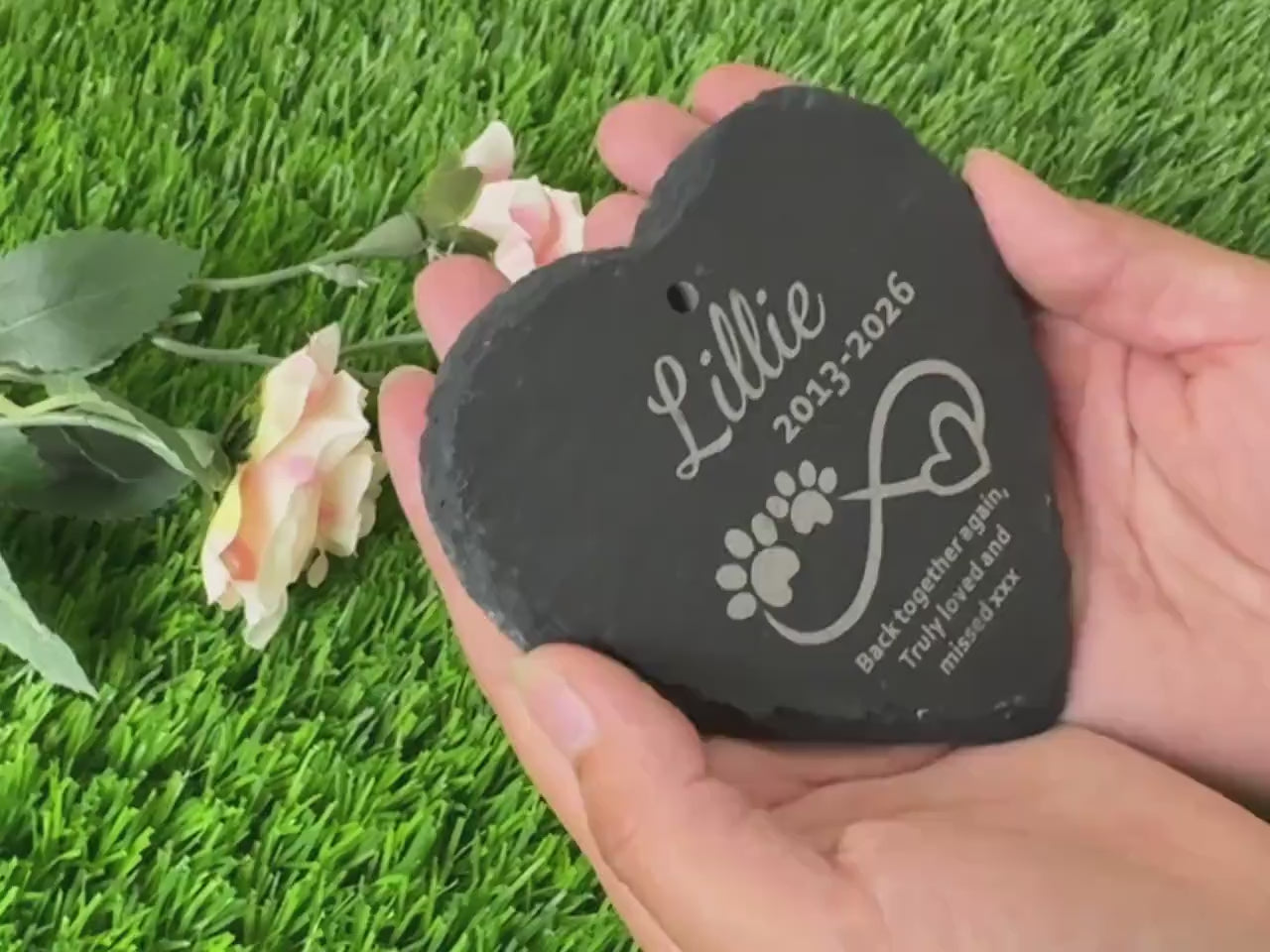 Engraved Pet Memorial Stone: Personalized Dog Cat Garden Marker
